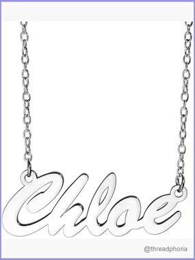 Custom Name Necklace in Sterling Silver or Gold, Adjustable Chain